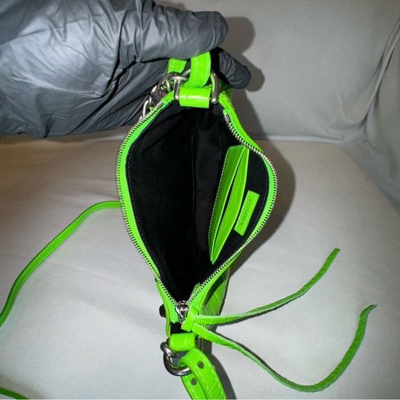 Rare! Balenciaga Le Cagole Giant Studs Shoulder Bag Croc Embossed Leather Mini - Picture 7 of 8